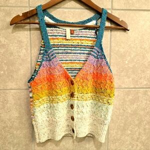 PILCRO Knit Button-Up Women's Top